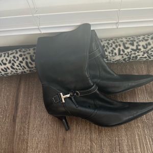 Worthington black ankle boot with silver buckle. Size 9 1/2.